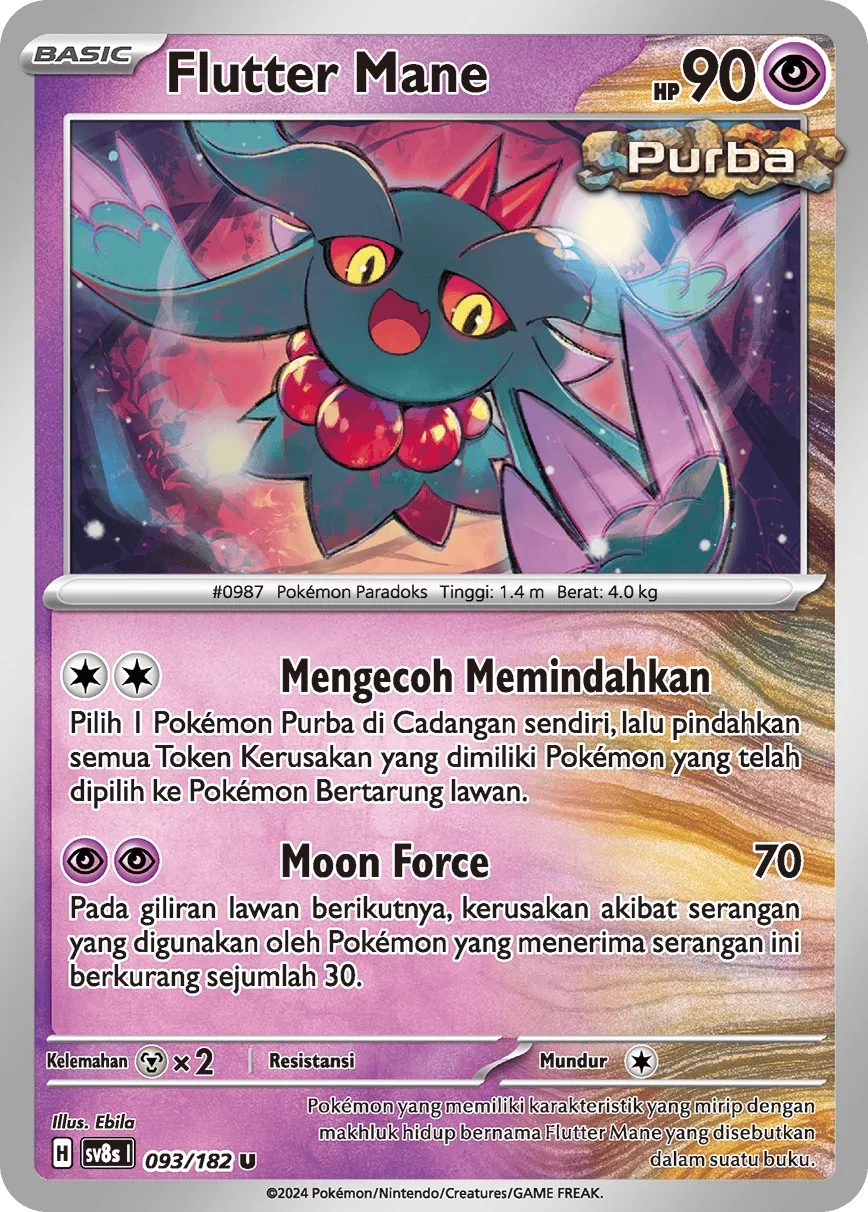 Flutter Mane 093 (Indonesian Pokémon TCG card)