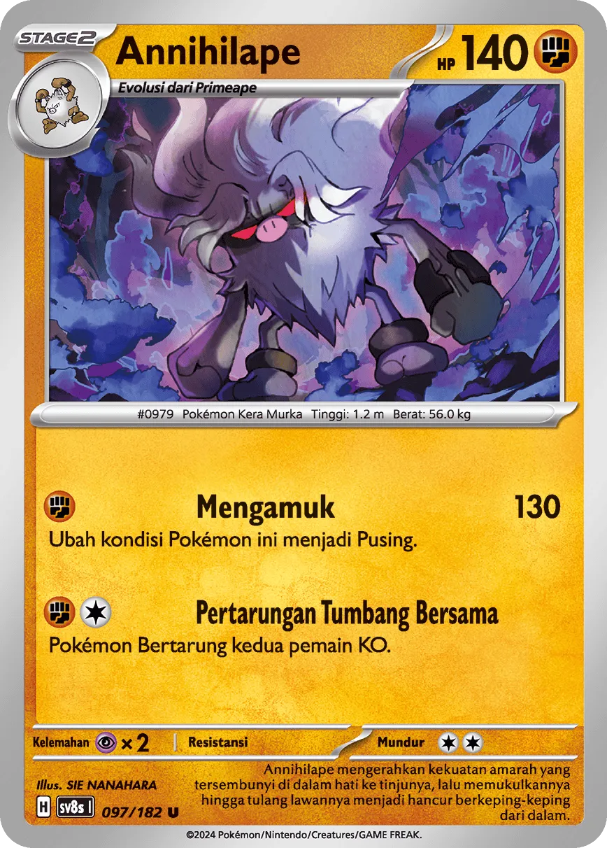 Annihilape 097 (Indonesian Pokémon TCG card)