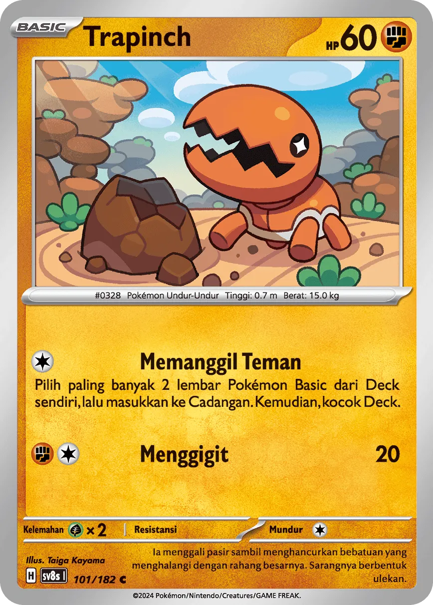 Trapinch 101 (Indonesian Pokémon TCG card)