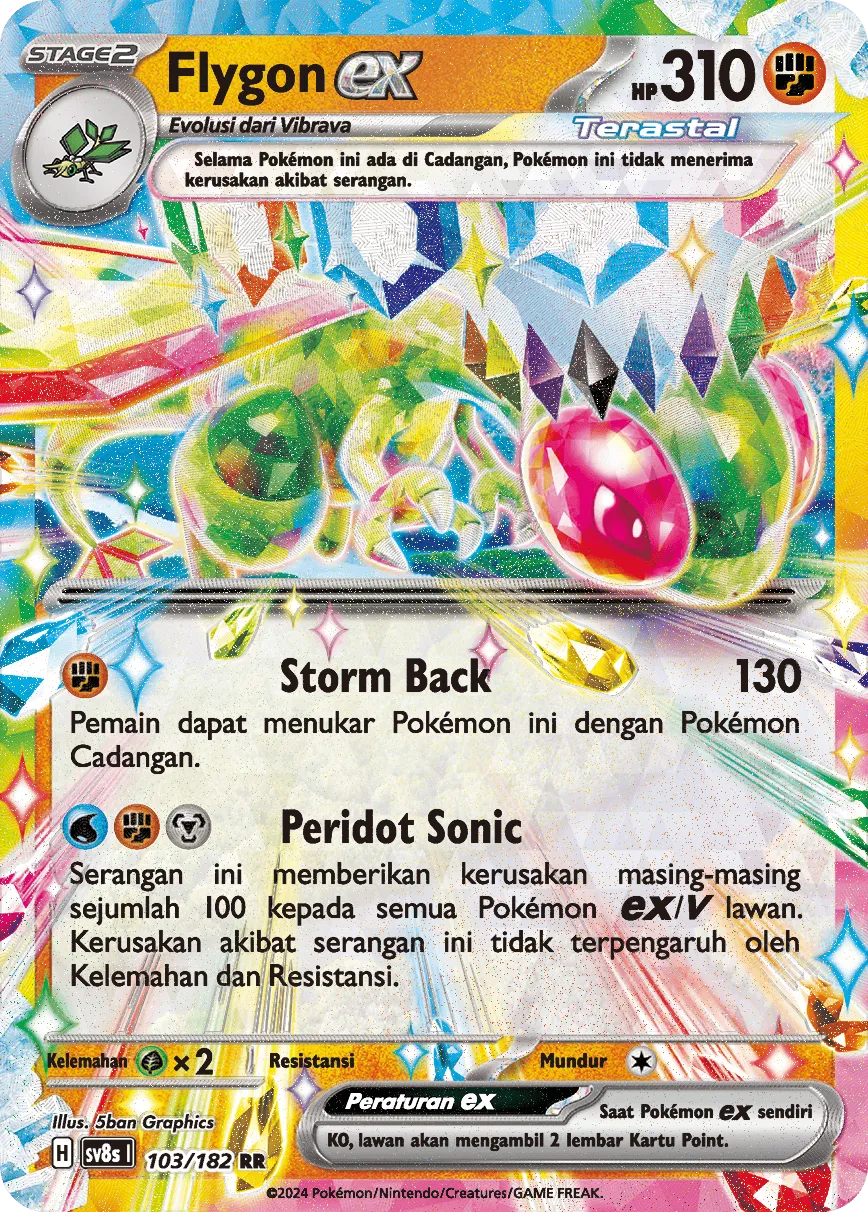 Flygon ex 103 (Indonesian Pokémon TCG card)