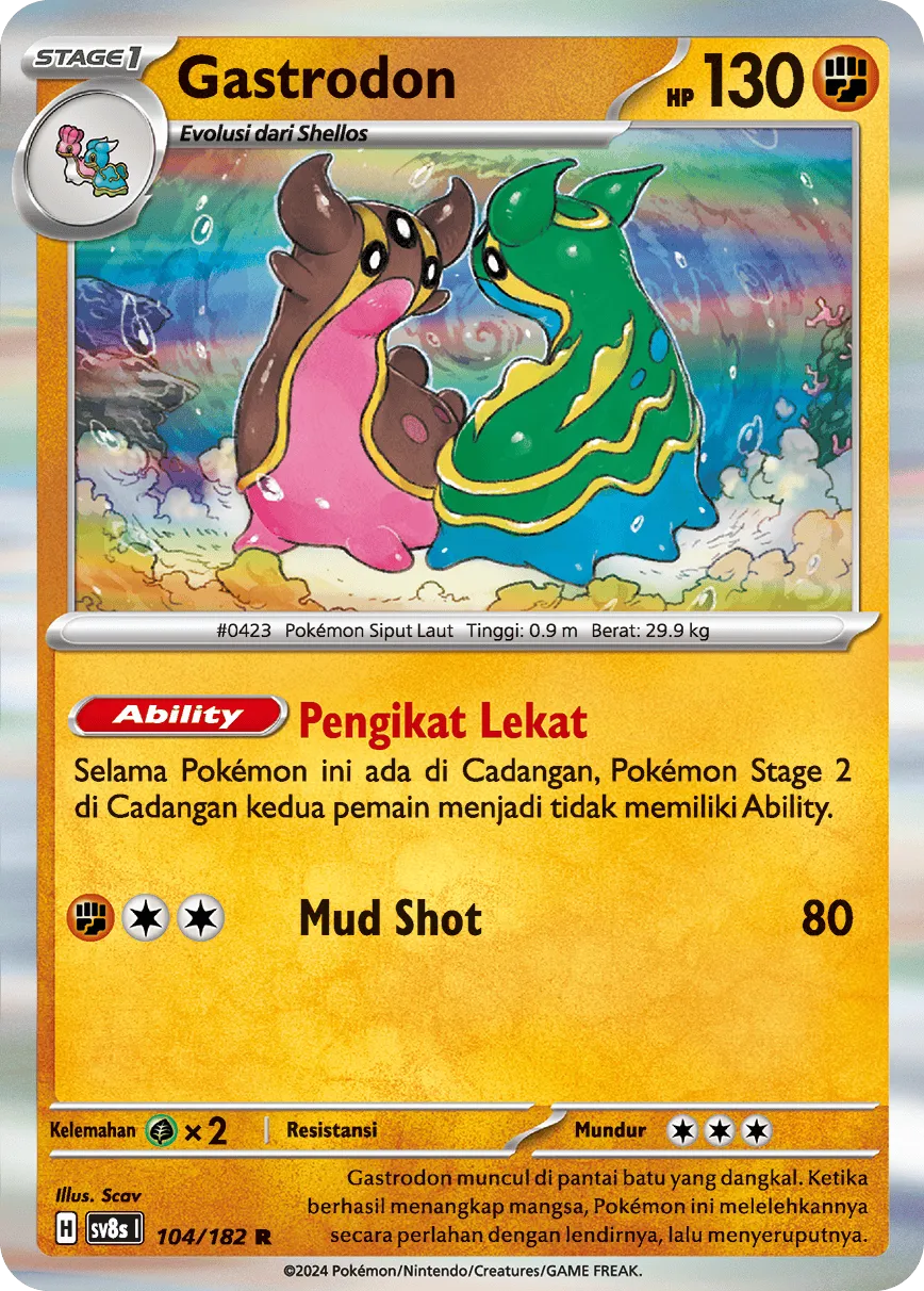 Gastrodon 104 (Indonesian Pokémon TCG card)