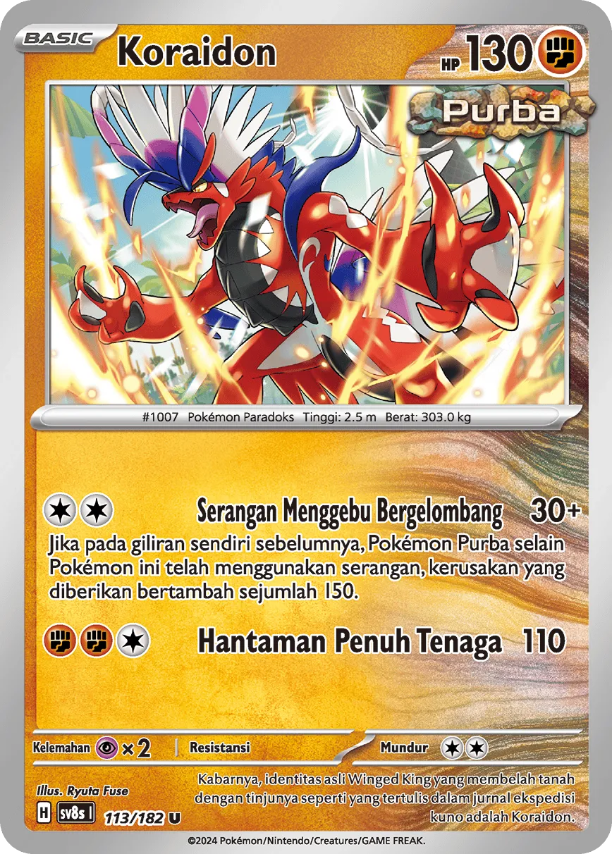 Koraidon 113 (Indonesian Pokémon TCG card)