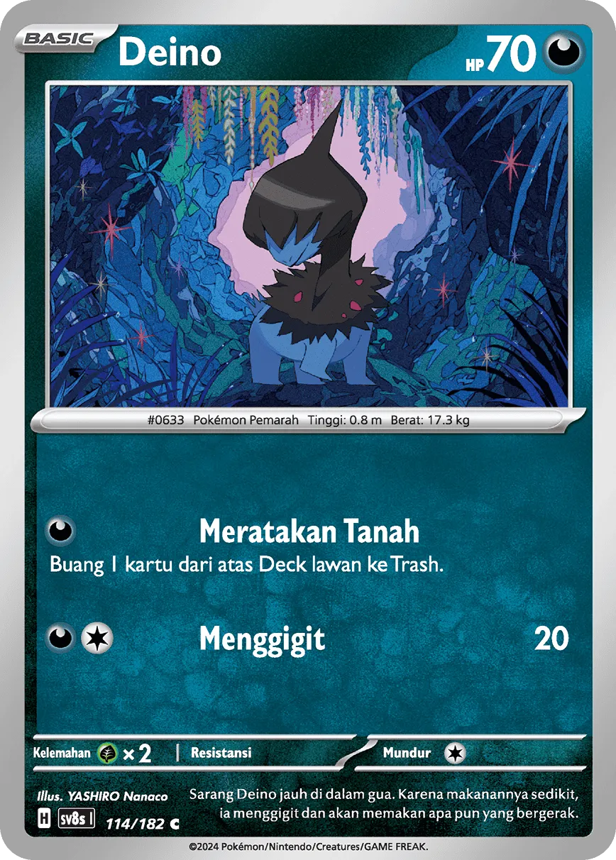 Deino 114 (Indonesian Pokémon TCG card)