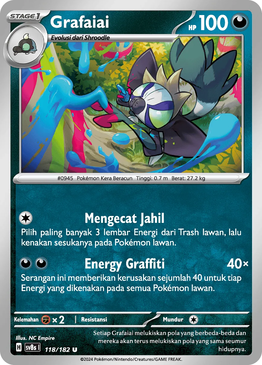 Grafaiai 118 (Indonesian Pokémon TCG card)