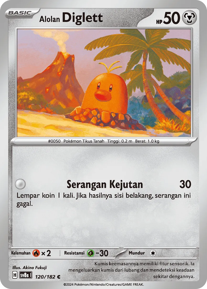 Alolan Diglett 120 (Indonesian Pokémon TCG card)
