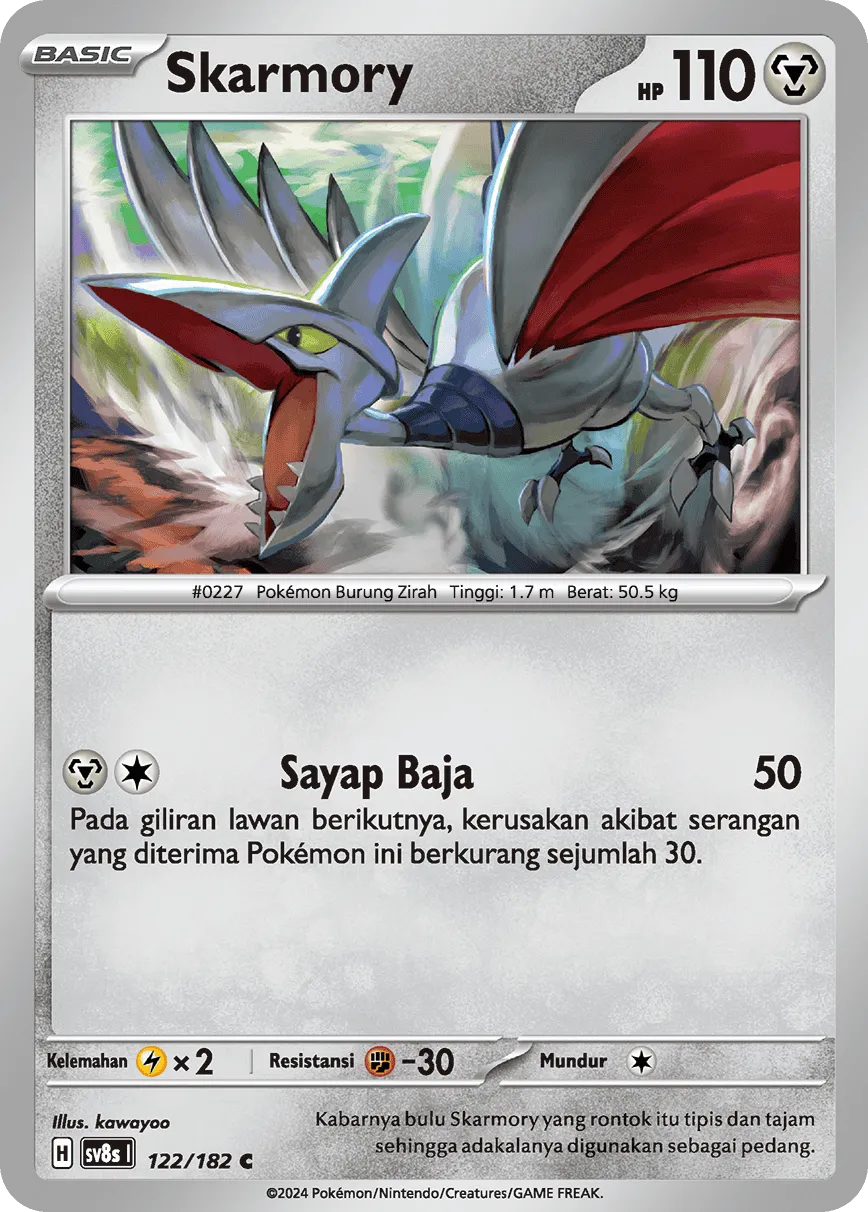 Skarmory 122 (Indonesian Pokémon TCG card)