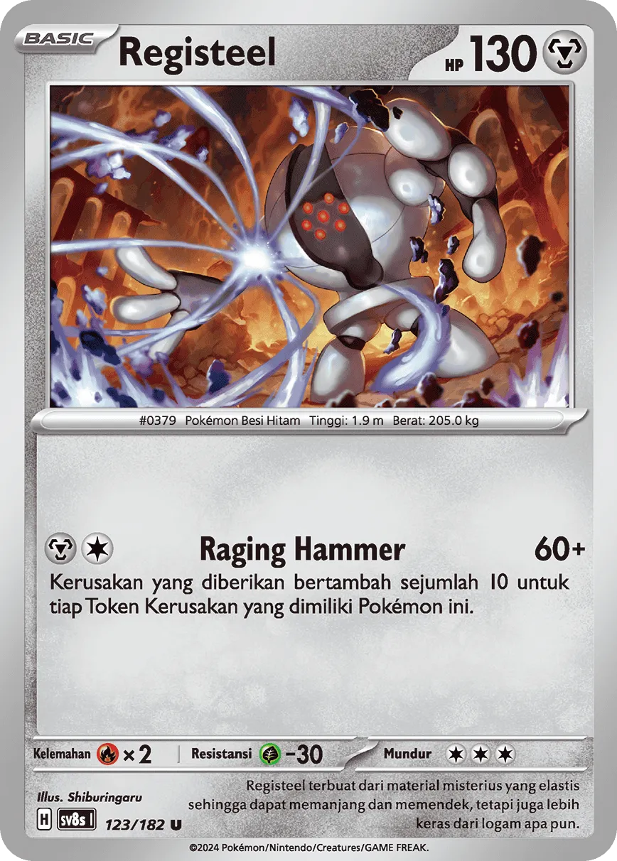 Registeel 123 (Indonesian Pokémon TCG card)