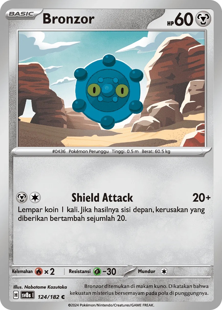 Bronzor 124 (Indonesian Pokémon TCG card)