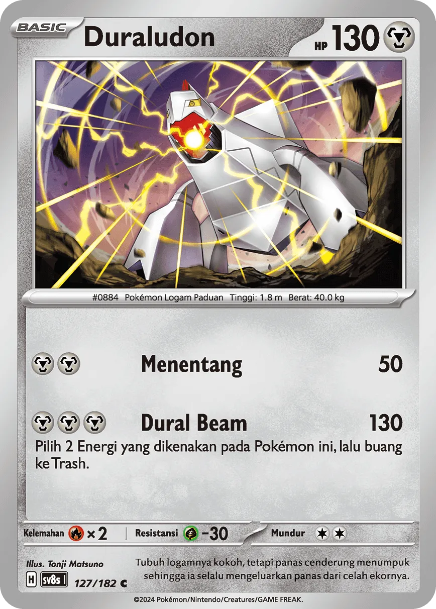 Duraludon 127 (Indonesian Pokémon TCG card)