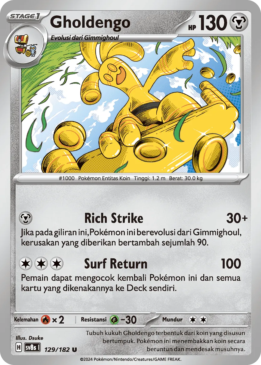 Gholdengo 129 (Indonesian Pokémon TCG card)