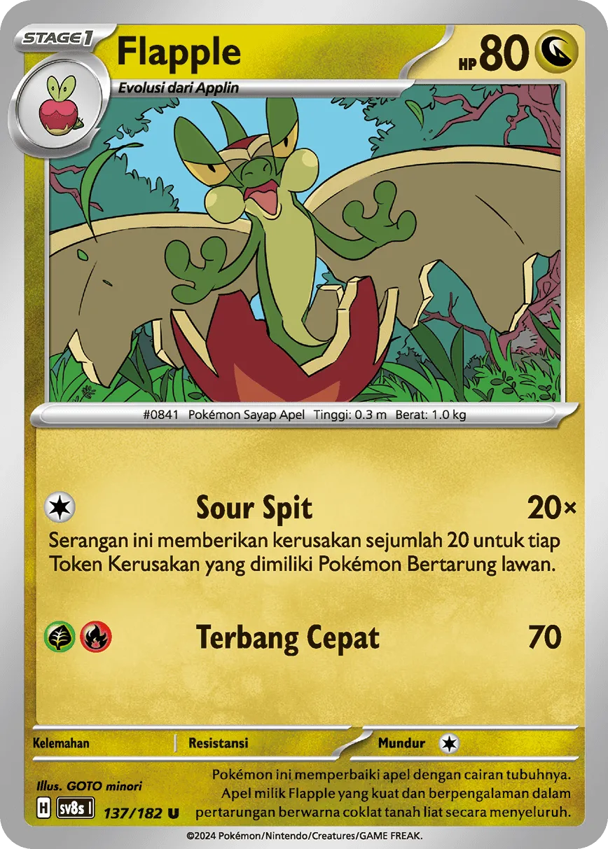 Flapple 137 (Indonesian Pokémon TCG card)