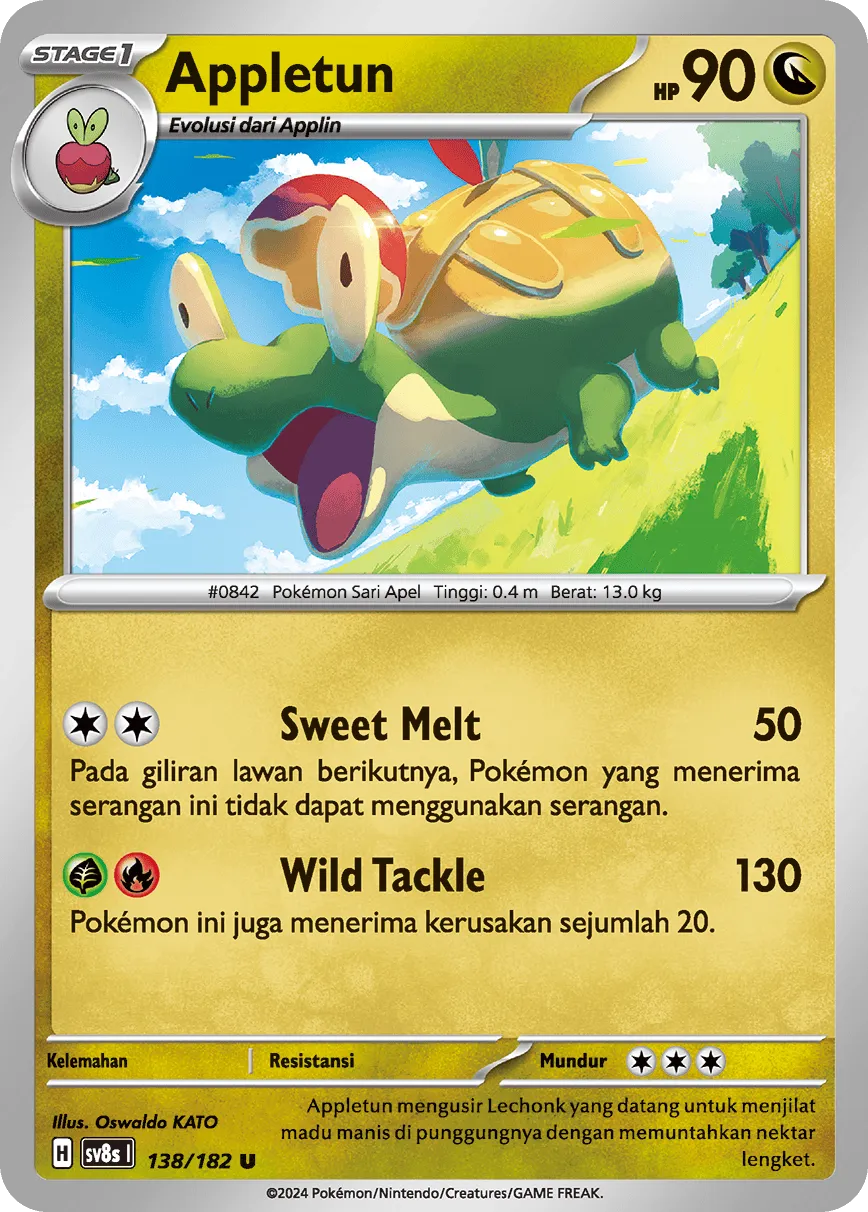 Appletun 138 (Indonesian Pokémon TCG card)
