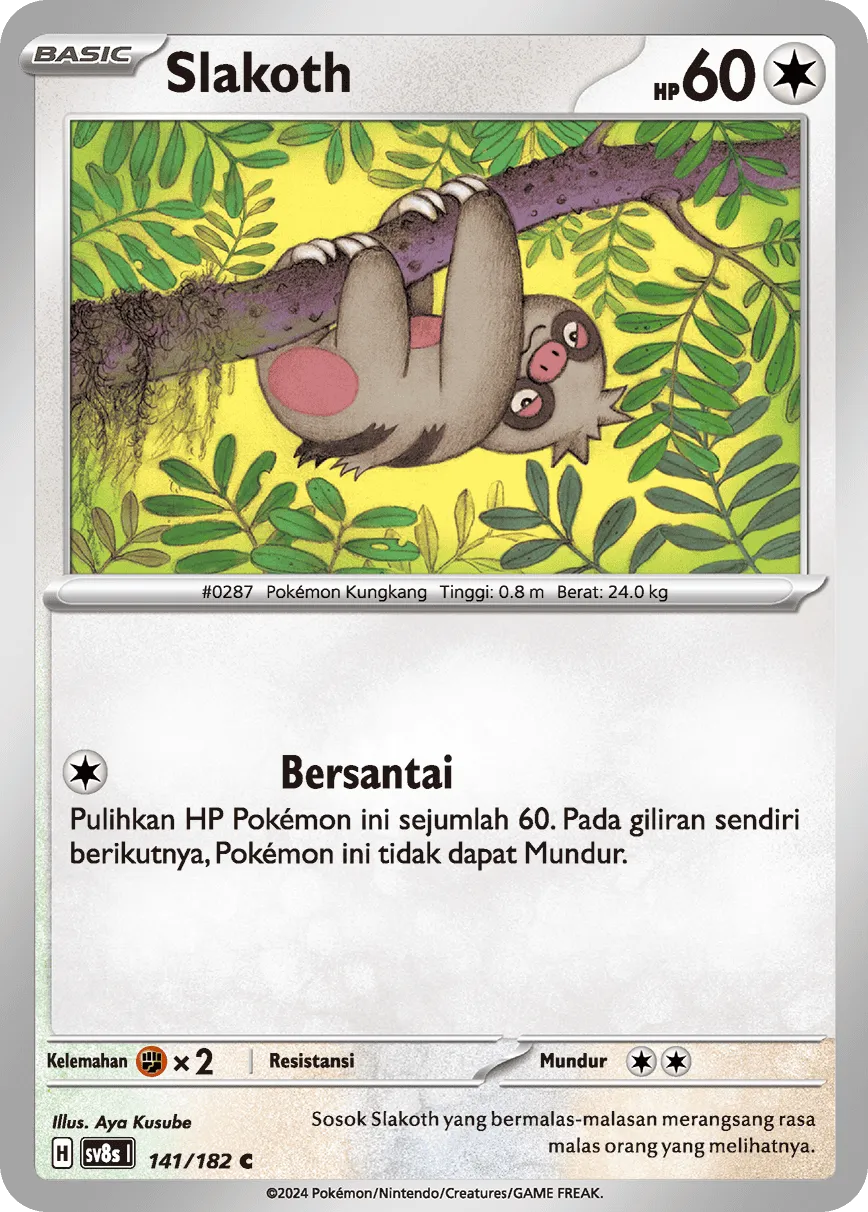 Slakoth 141 (Indonesian Pokémon TCG card)