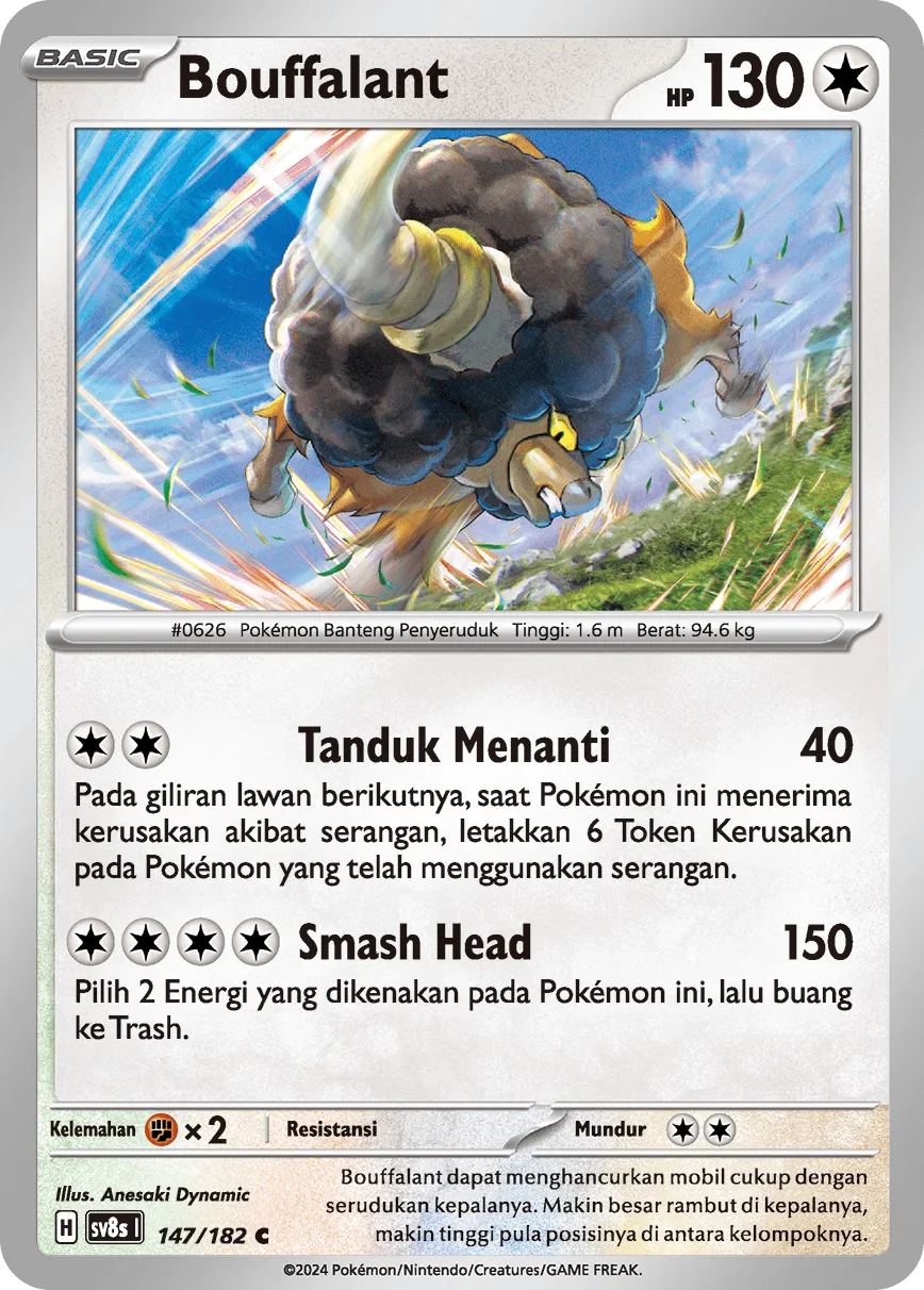 Bouffalant 147 (Indonesian Pokémon TCG card)