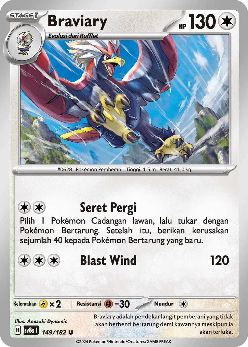 Braviary 149 (Indonesian Pokémon TCG card)