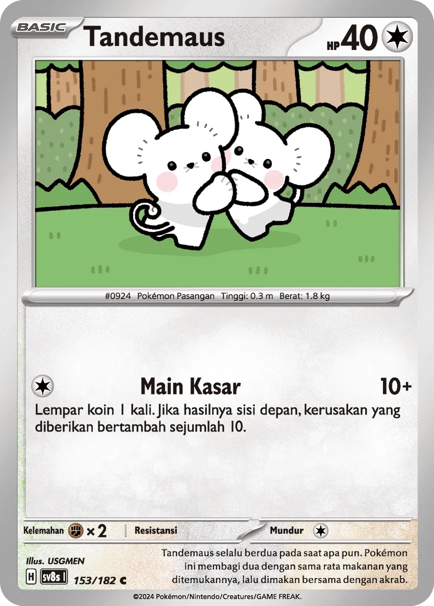 Tandemaus 153 (Indonesian Pokémon TCG card)