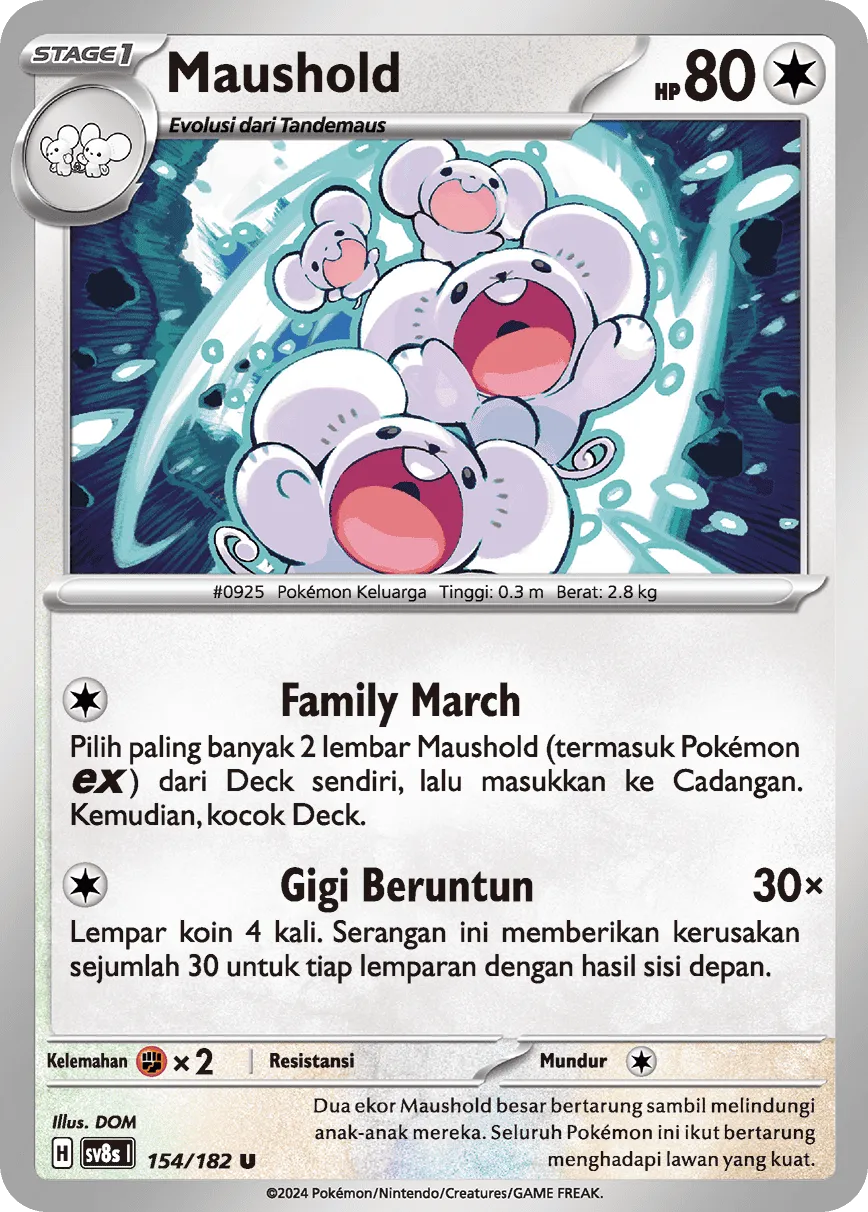 Maushold 154 (Indonesian Pokémon TCG card)