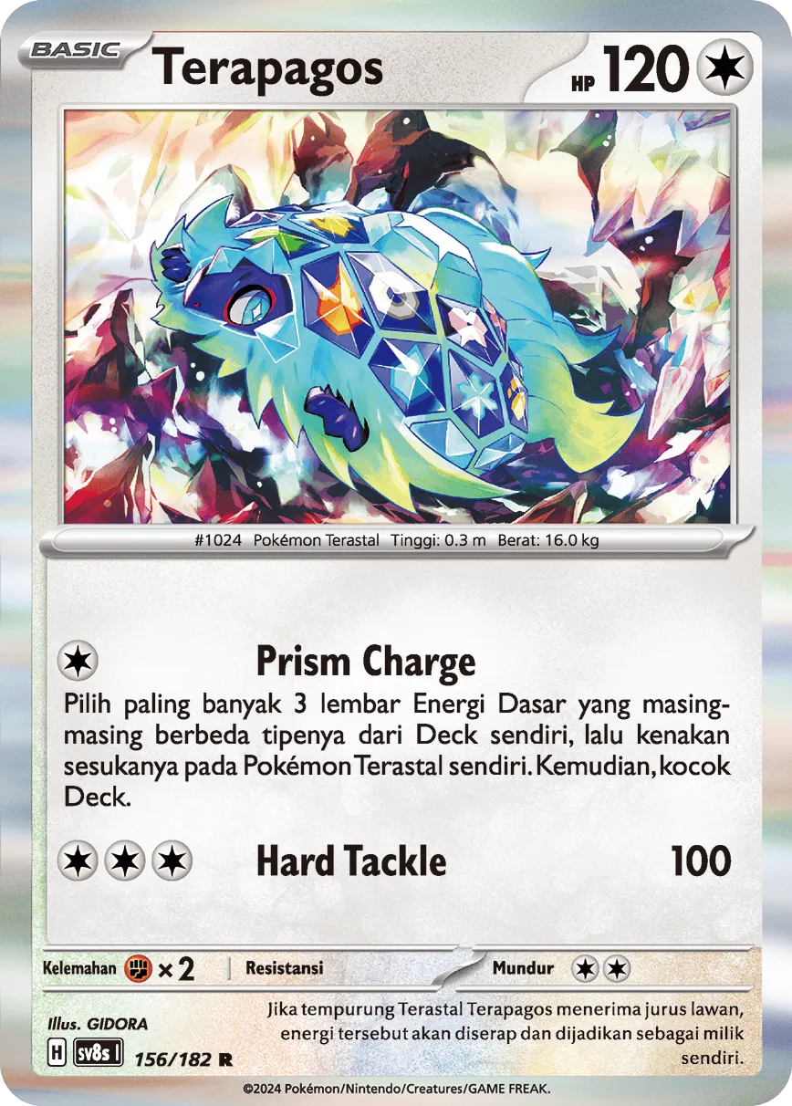 Terapagos 156 (Indonesian Pokémon TCG card)