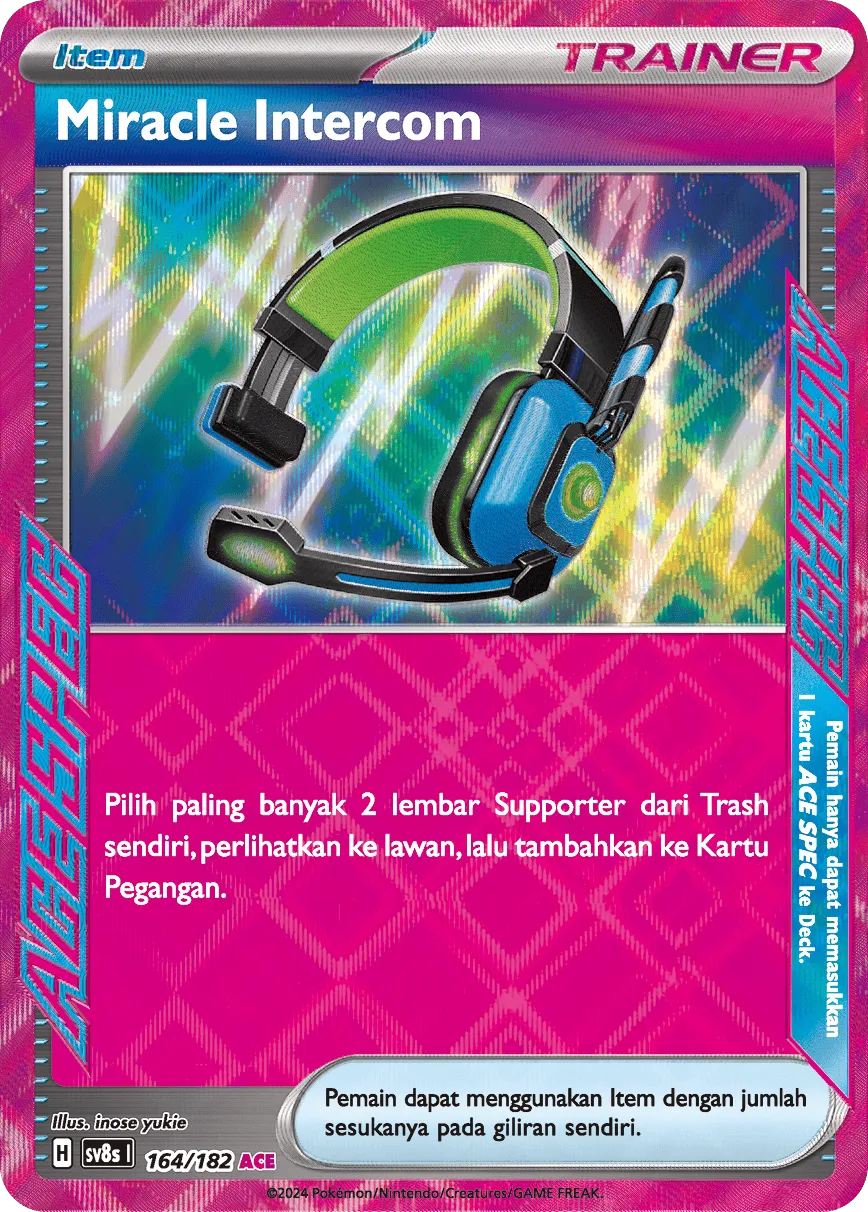 Miracle Headset 164 (Indonesian Pokémon TCG card)