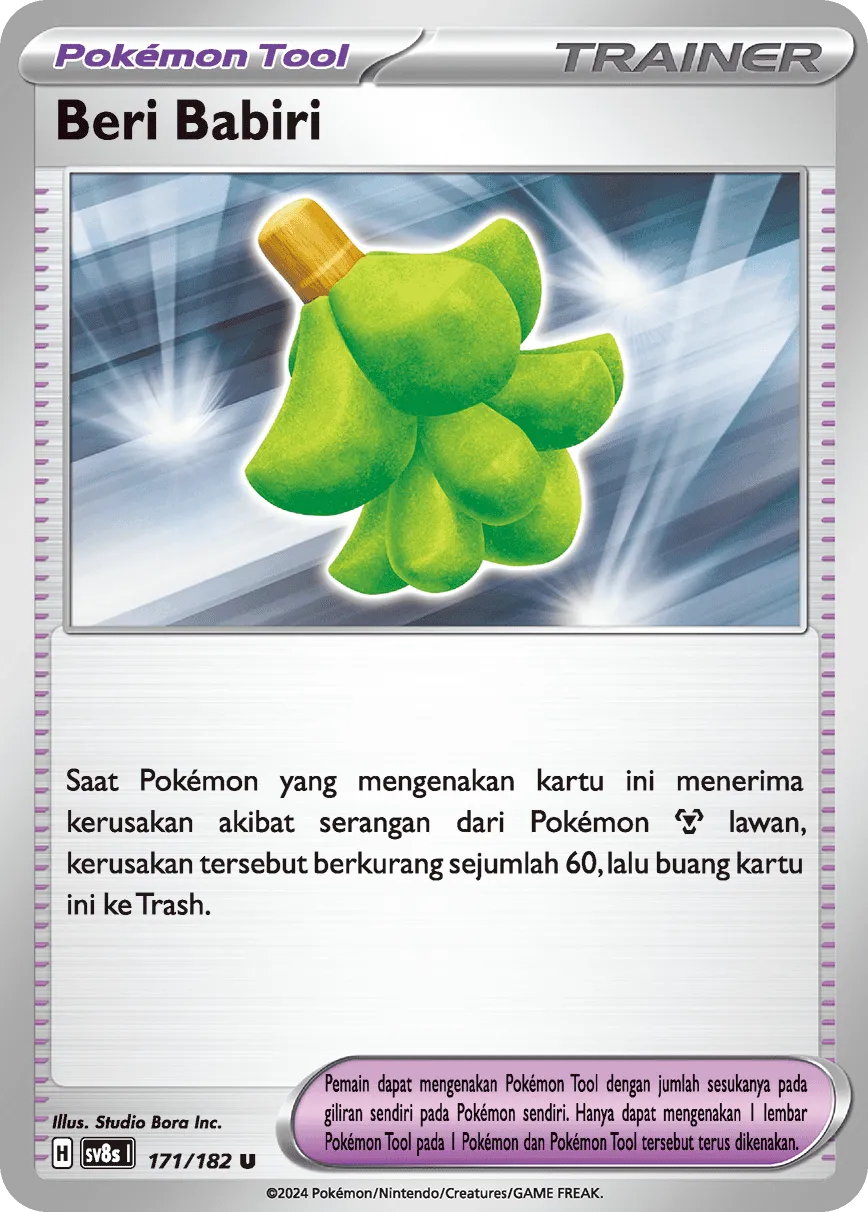 Babiri Berry 171 (Indonesian Pokémon TCG card)