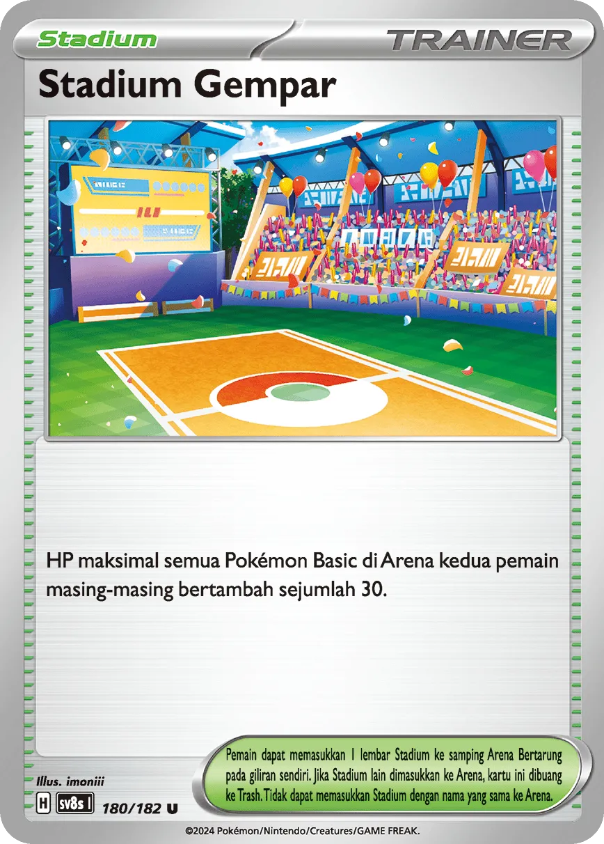Lively Stadium 180 (Indonesian Pokémon TCG card)