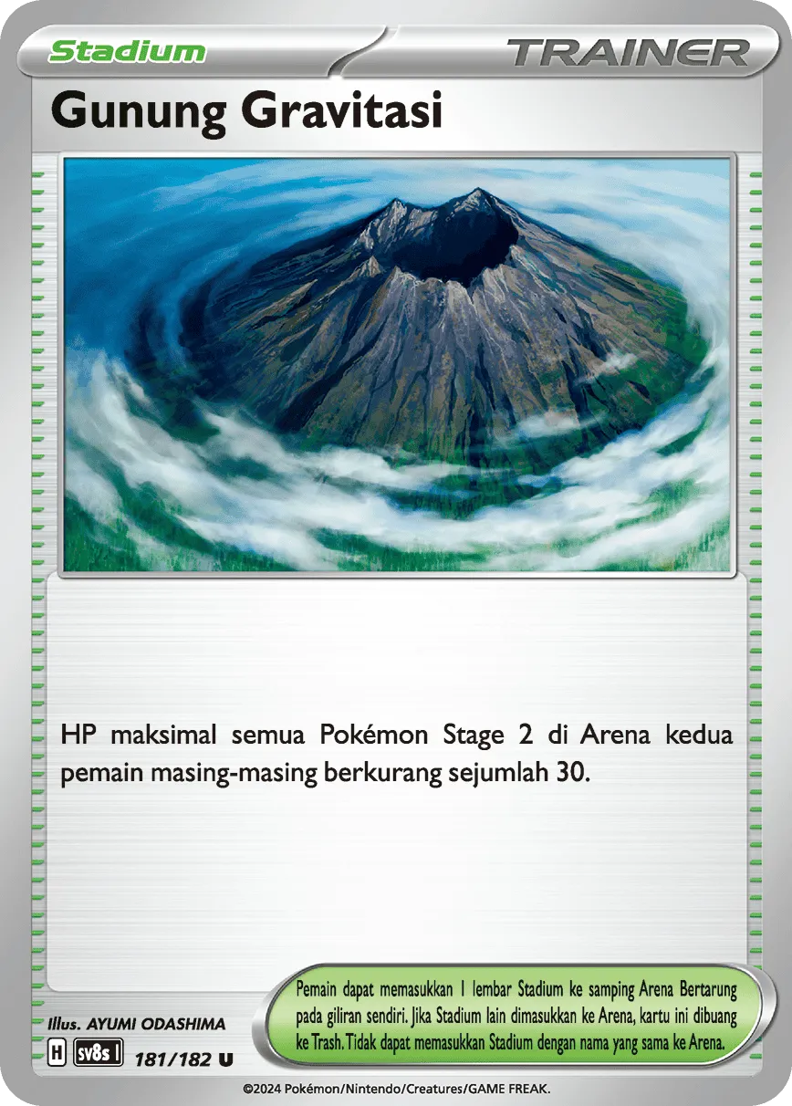 Gravity Mountain 181 (Indonesian Pokémon TCG card)