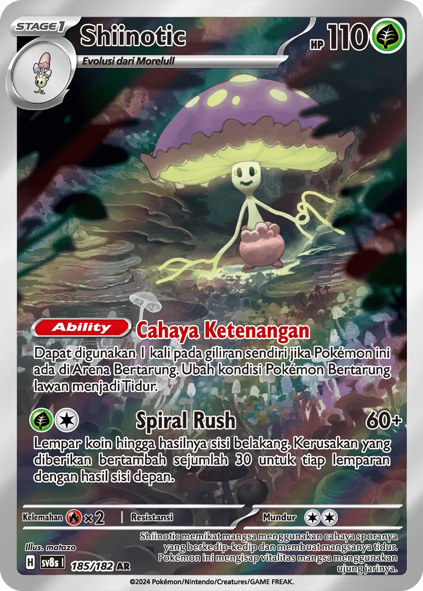 Shiinotic 185 (Indonesian Pokémon TCG card)
