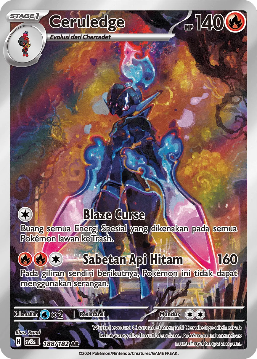 Ceruledge 188 (Indonesian Pokémon TCG card)