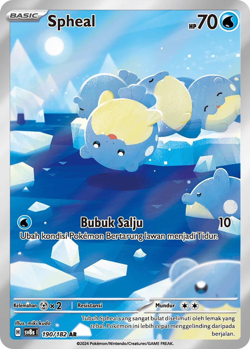 Spheal 190 (Indonesian Pokémon TCG card)