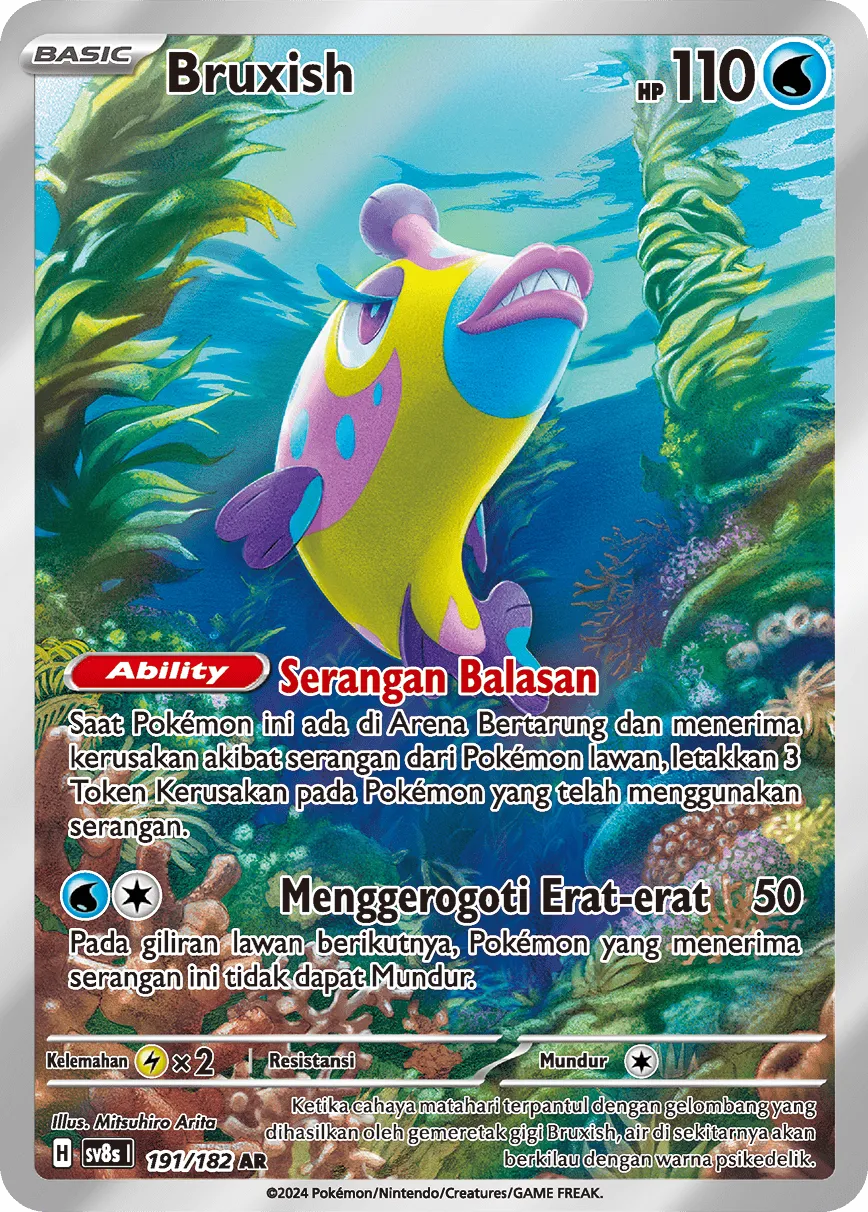 Bruxish 191 (Indonesian Pokémon TCG card)