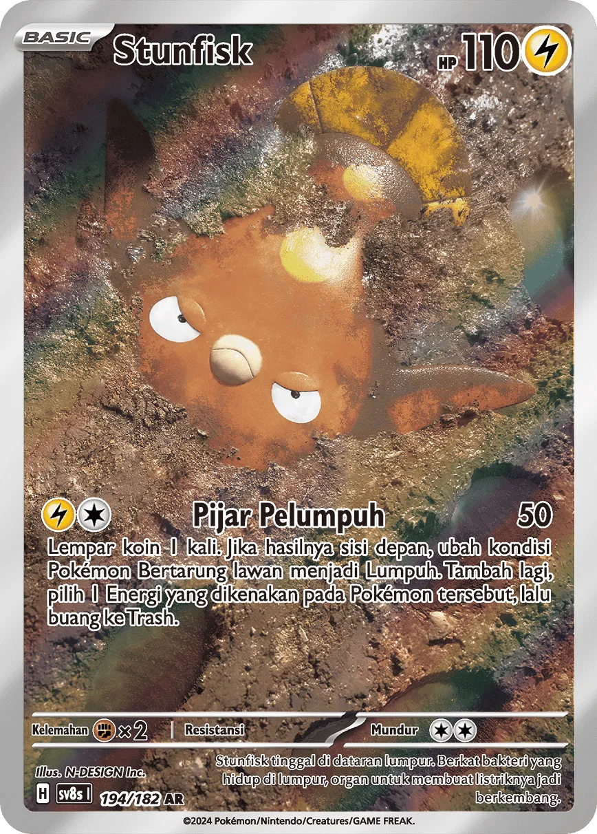 Stunfisk 194 (Indonesian Pokémon TCG card)