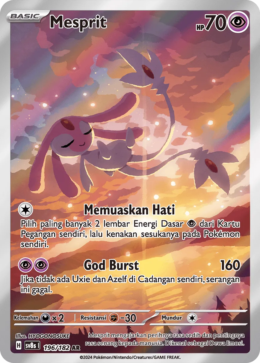 Mesprit 196 (Indonesian Pokémon TCG card)