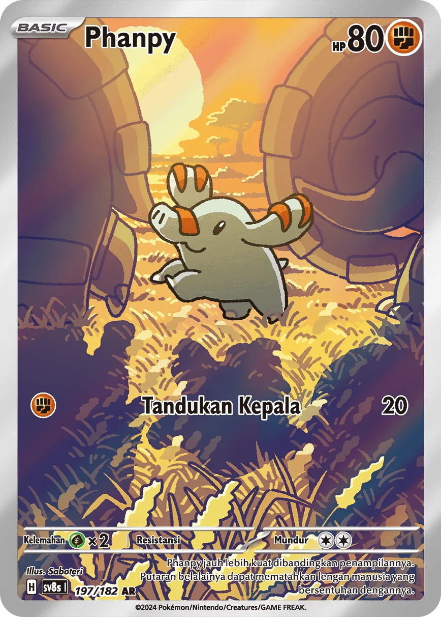 Phanpy 197 (Indonesian Pokémon TCG card)