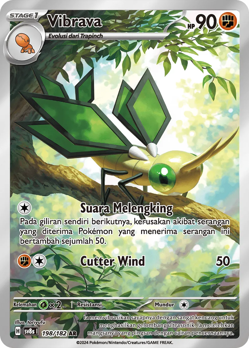 Vibrava 198 (Indonesian Pokémon TCG card)