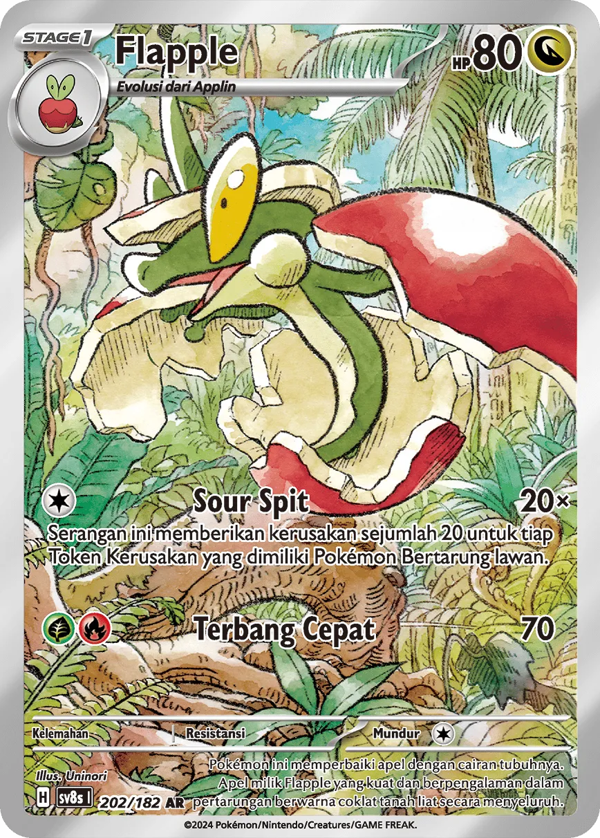 Flapple 202 (Indonesian Pokémon TCG card)