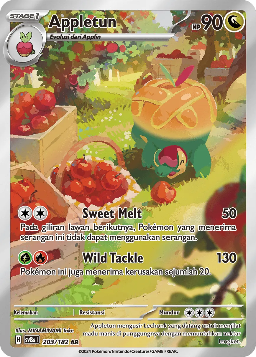 Appletun 203 (Indonesian Pokémon TCG card)
