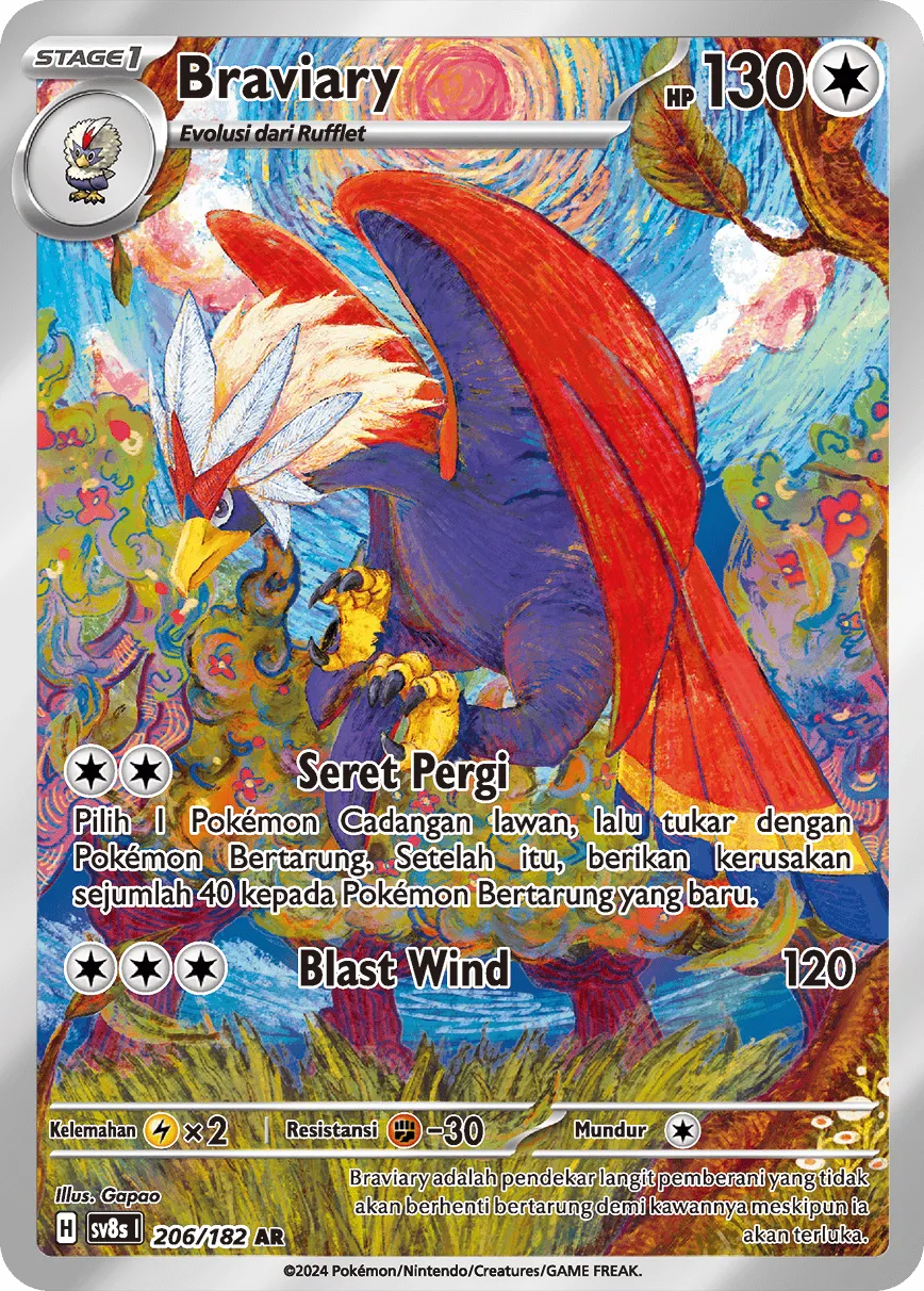Braviary 206 (Indonesian Pokémon TCG card)