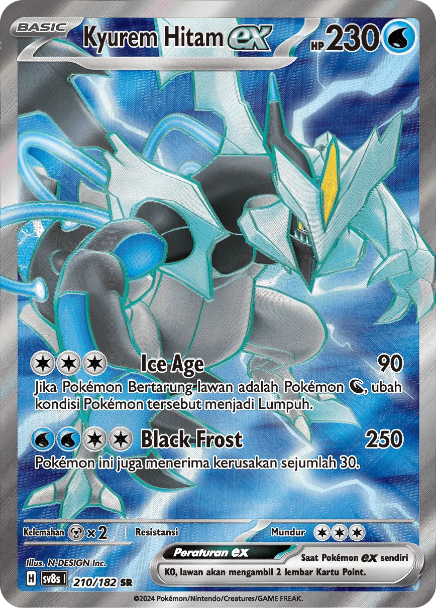 Black Kyurem ex 210 (Indonesian Pokémon TCG card)