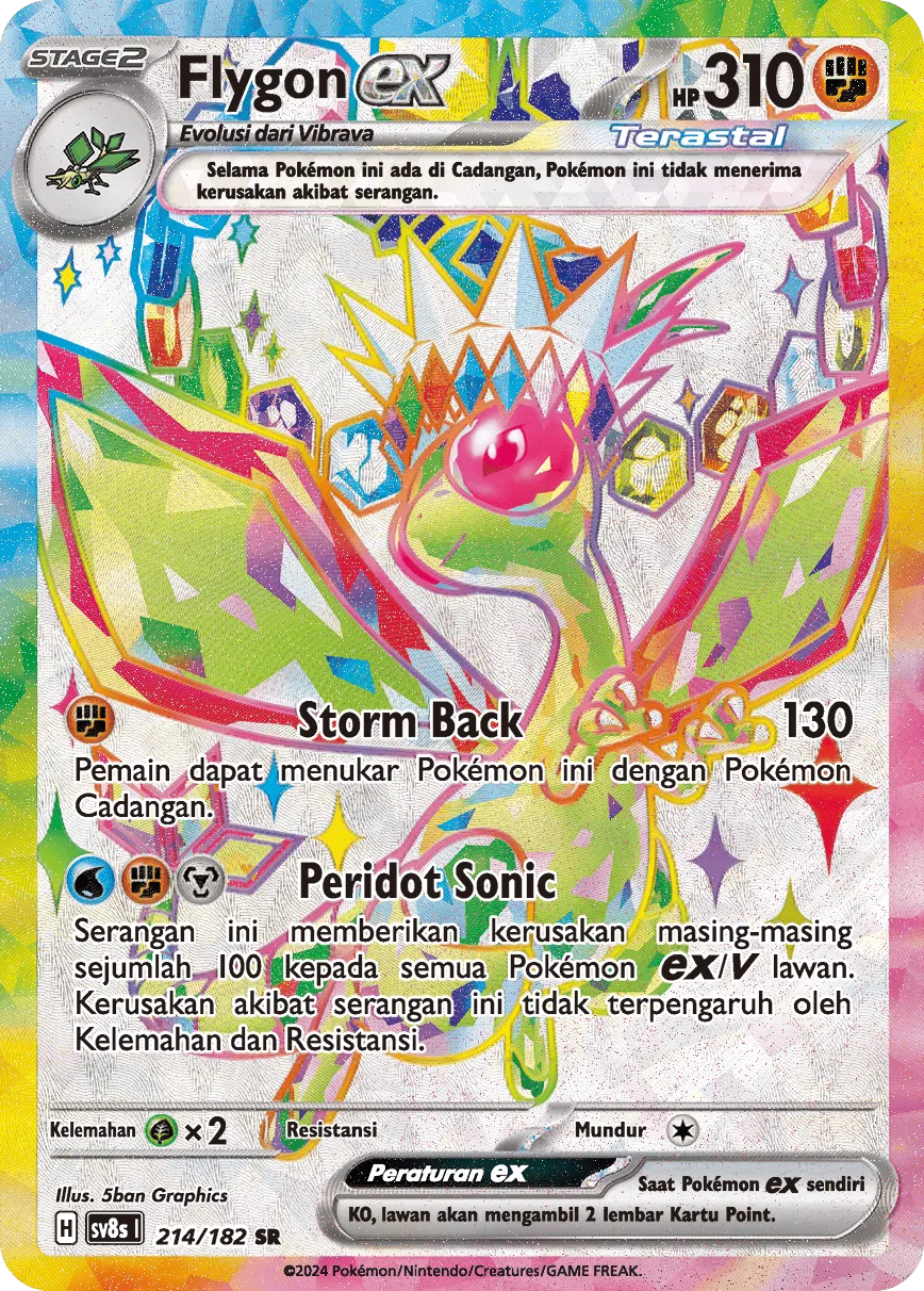 Flygon ex 214 (Indonesian Pokémon TCG card)