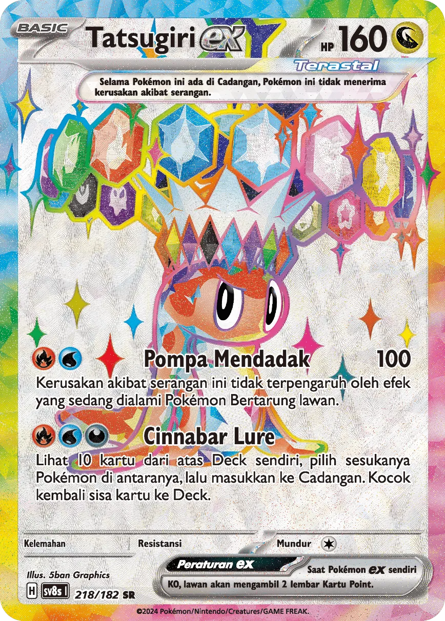 Tatsugiri ex 218 (Indonesian Pokémon TCG card)