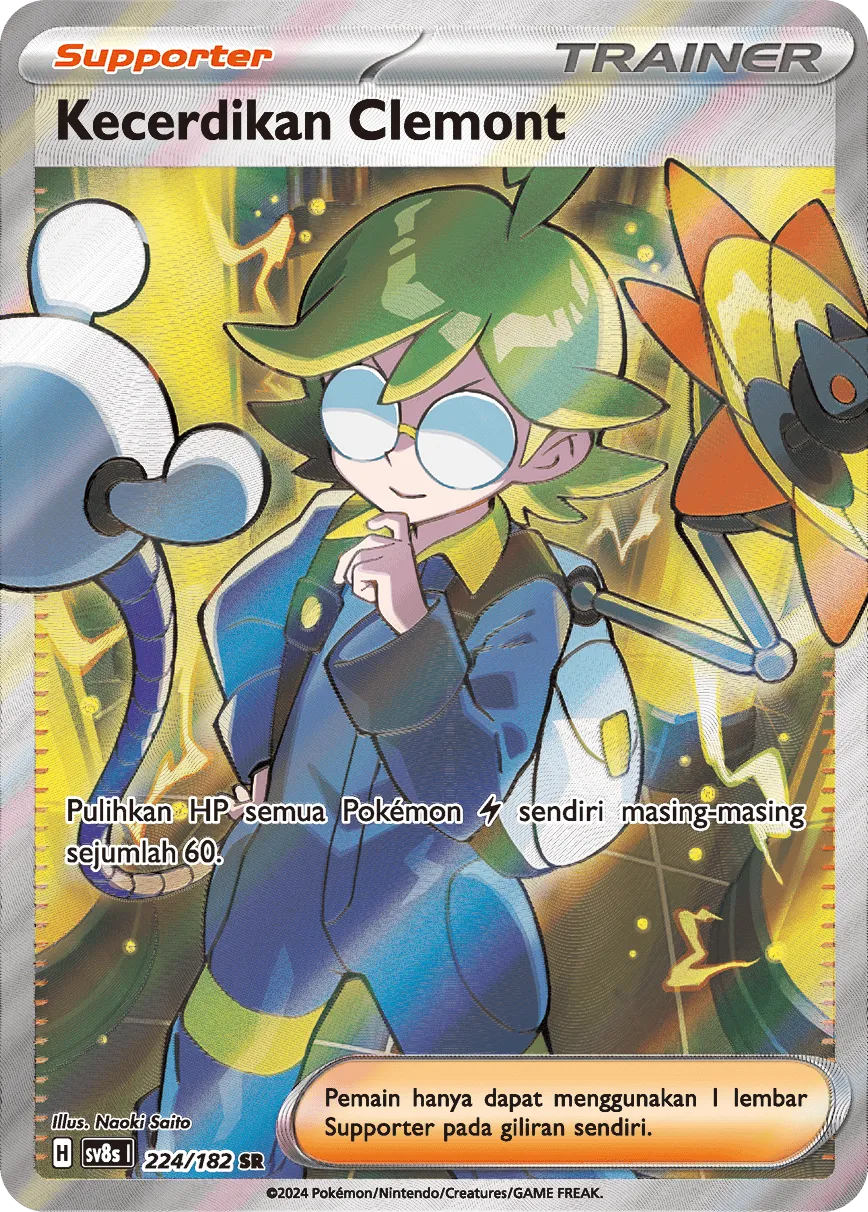 Clemont's Quick Wit 224 (Indonesian Pokémon TCG card)