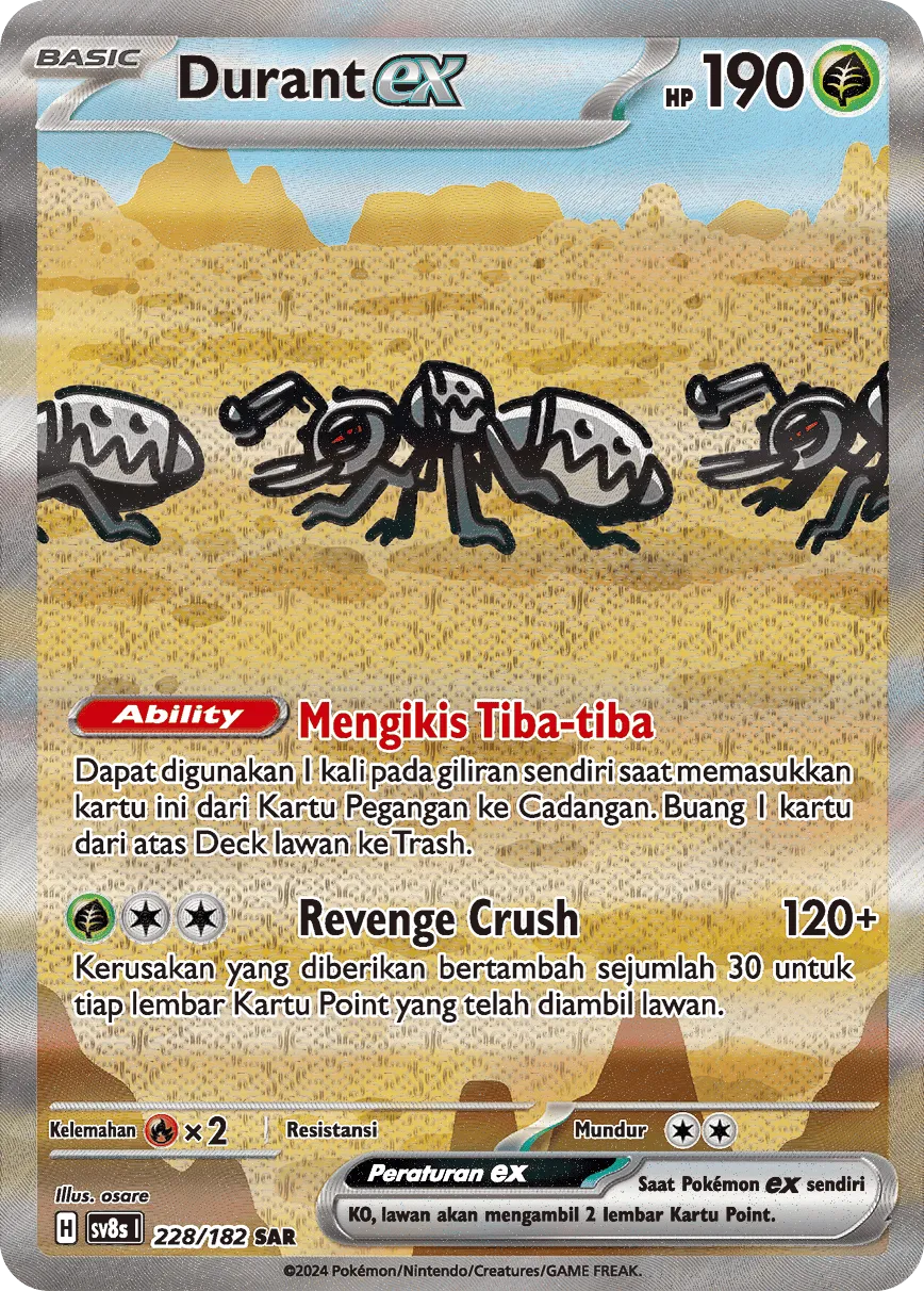 Durant ex 228 (Indonesian Pokémon TCG card)