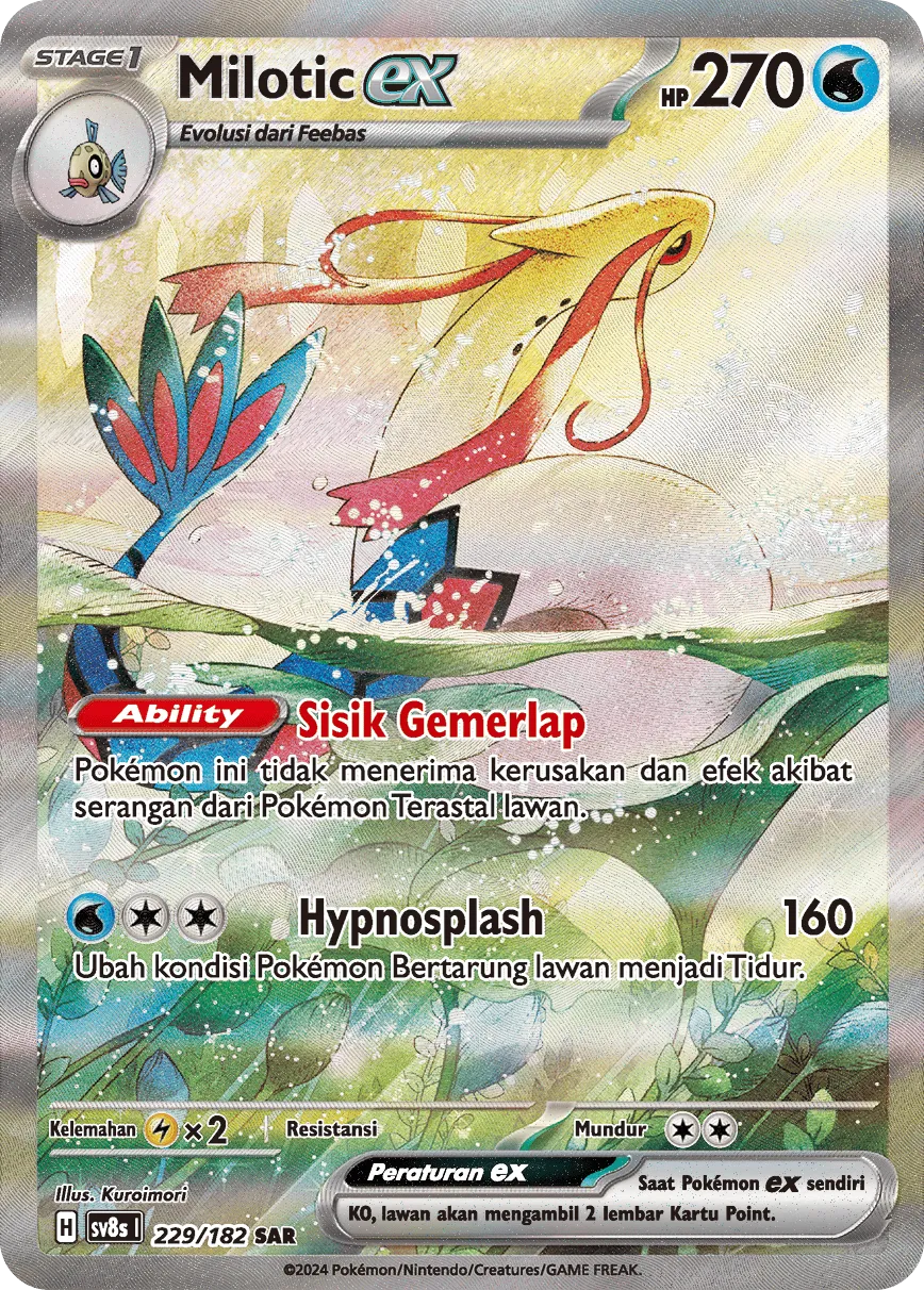 Milotic ex 229 (Indonesian Pokémon TCG card)