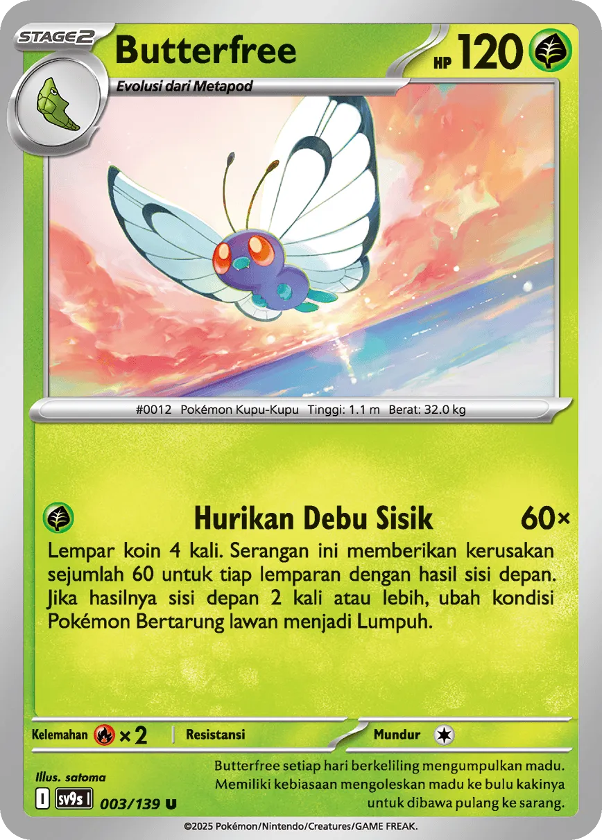 Butterfree 003 — Ikatan Takdir (Indonesian Pokémon TCG card)