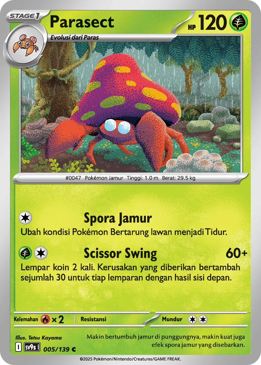 Parasect 005 — Ikatan Takdir (Indonesian Pokémon TCG card)