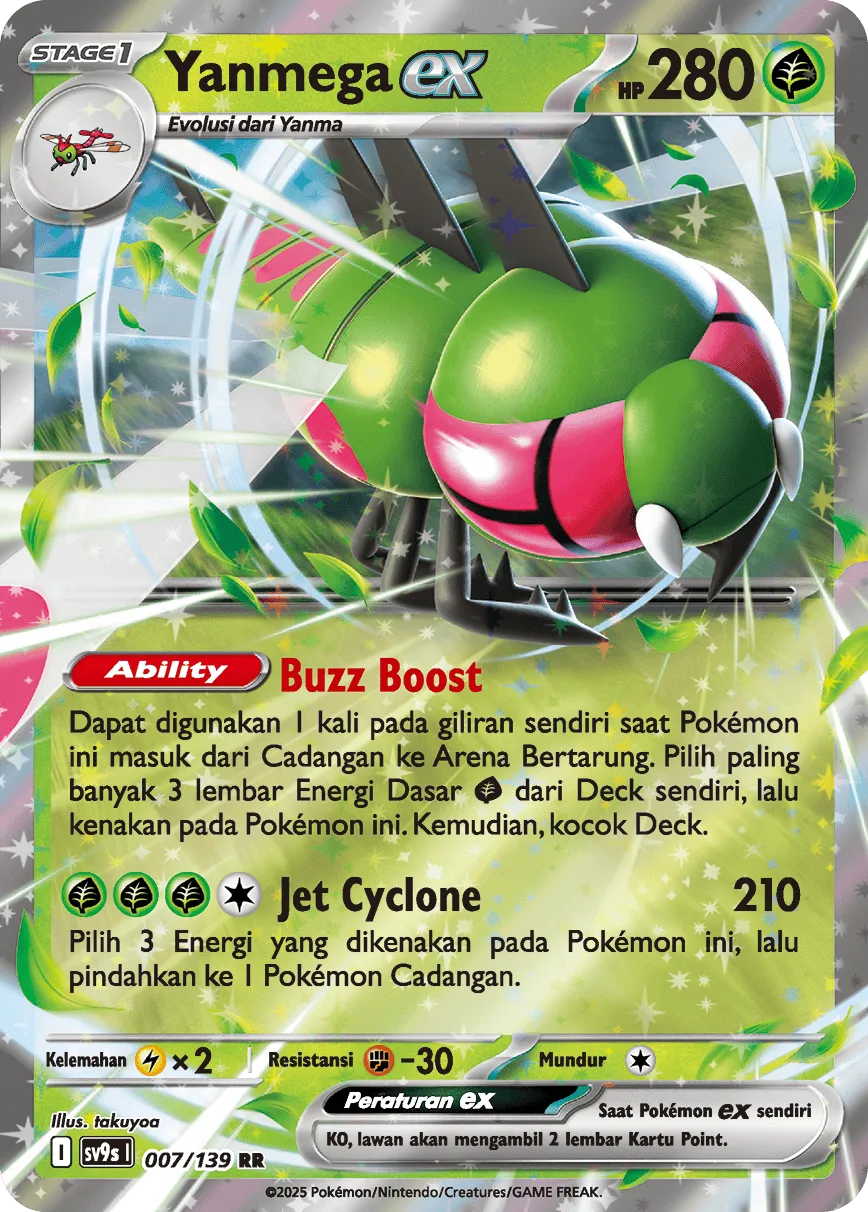 Yanmega ex 007 — Ikatan Takdir (Indonesian Pokémon TCG card)