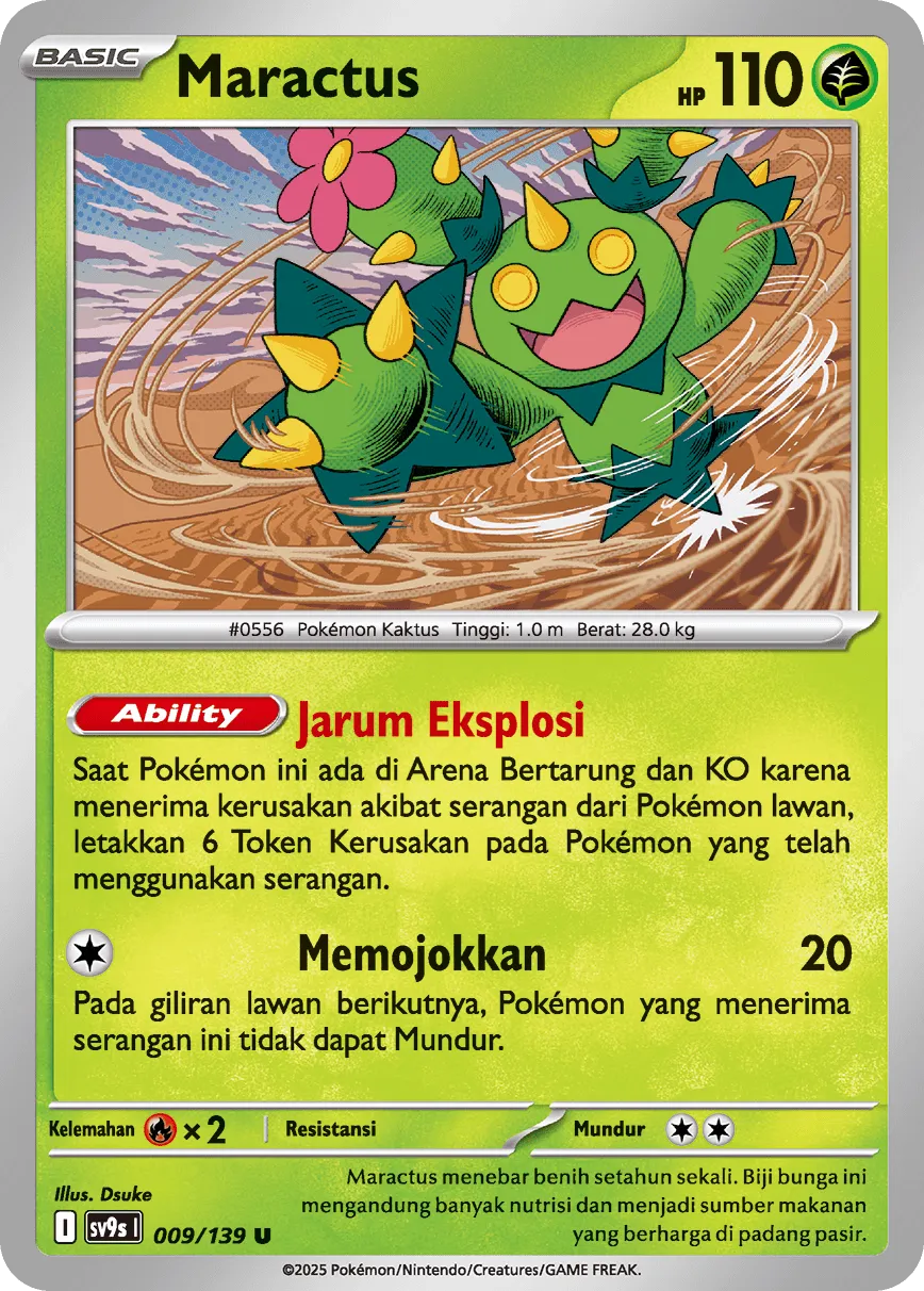 Maractus 009 — Ikatan Takdir (Indonesian Pokémon TCG card)