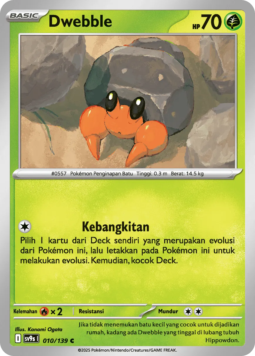 Dwebble 010 — Ikatan Takdir (Indonesian Pokémon TCG card)
