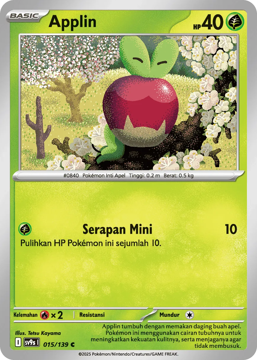 Applin 015 — Ikatan Takdir (Indonesian Pokémon TCG card)