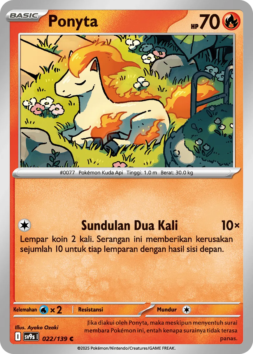 Ponyta 022 — Ikatan Takdir (Indonesian Pokémon TCG card)